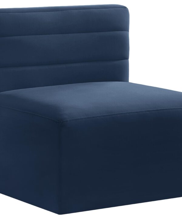 Quincy Navy Velvet Modular Armless Chair - Luxe Home Furnishings (Jersey City, NJ)