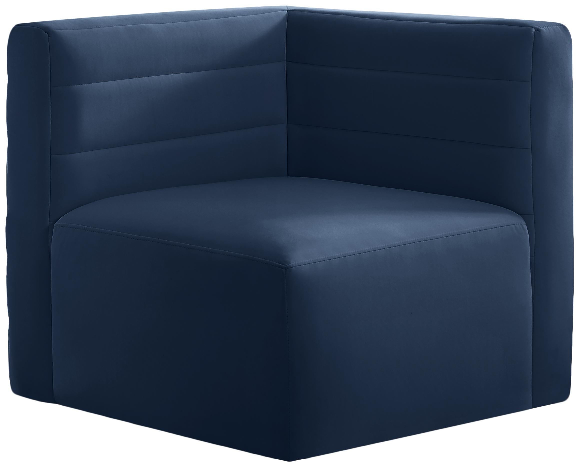 Quincy Navy Velvet Modular Corner Chair - Luxe Home Furnishings (Jersey City, NJ)
