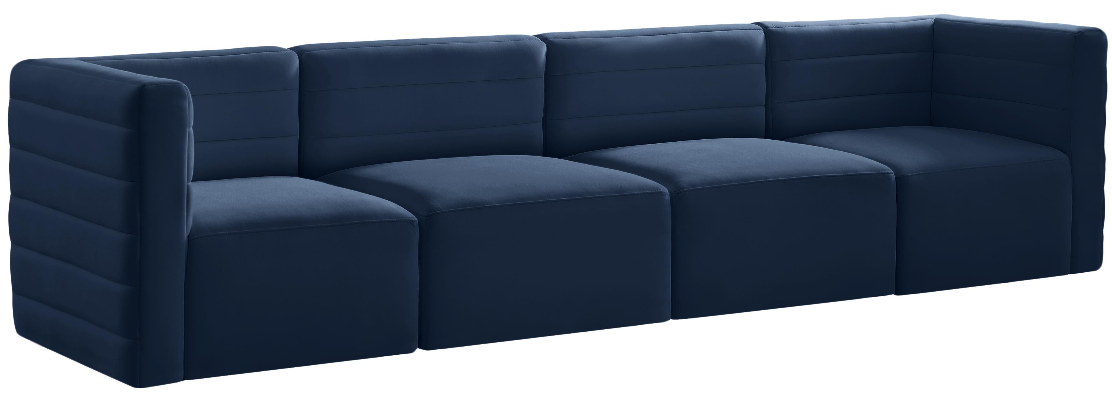 Quincy Navy Velvet Modular Sofa - Luxe Home Furnishings (Jersey City, NJ)