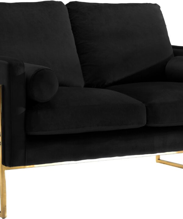 Mila Black Velvet Loveseat - Luxe Home Furnishings (Jersey City, NJ)