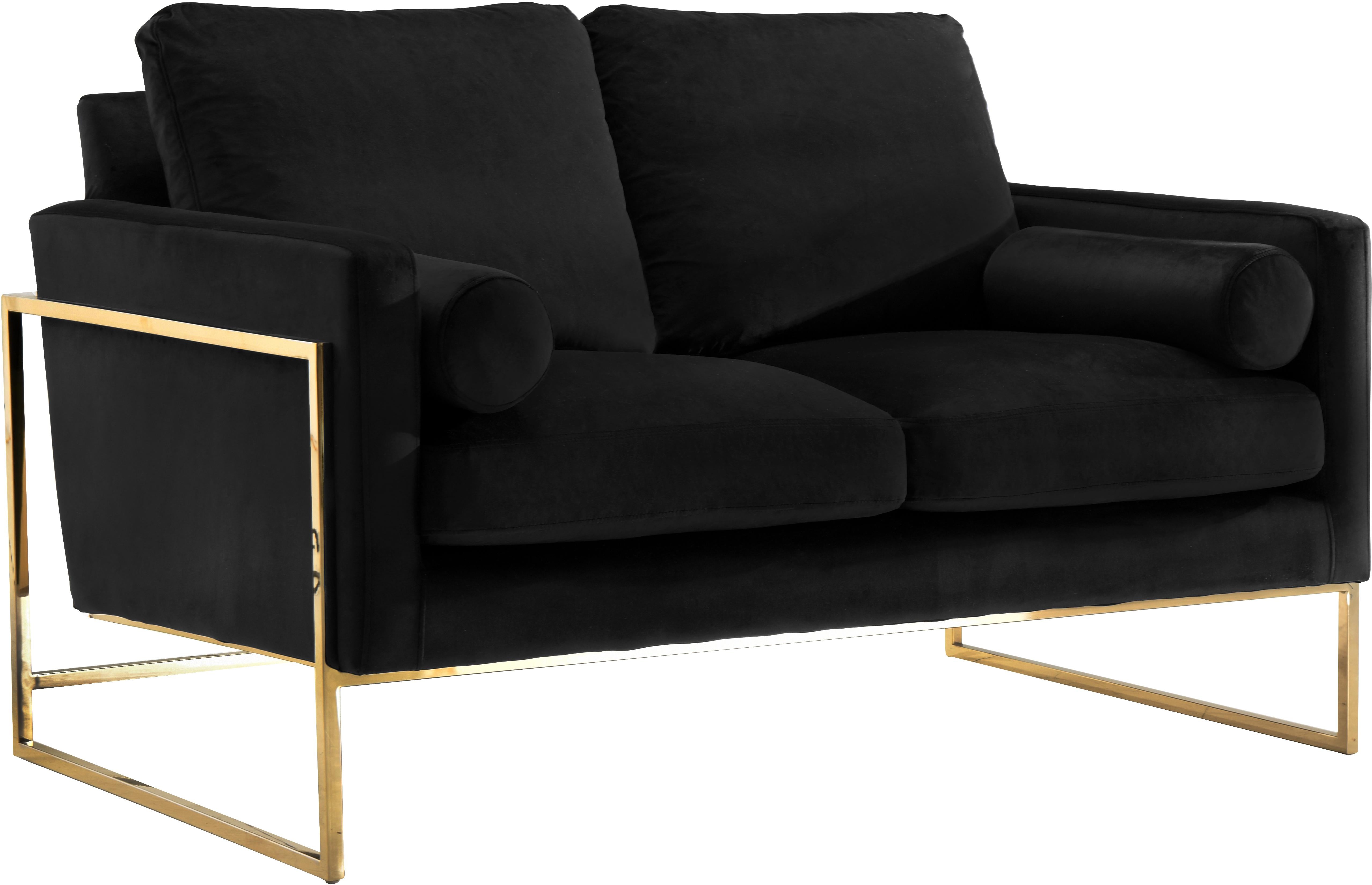 Mila Black Velvet Loveseat - Luxe Home Furnishings (Jersey City, NJ)