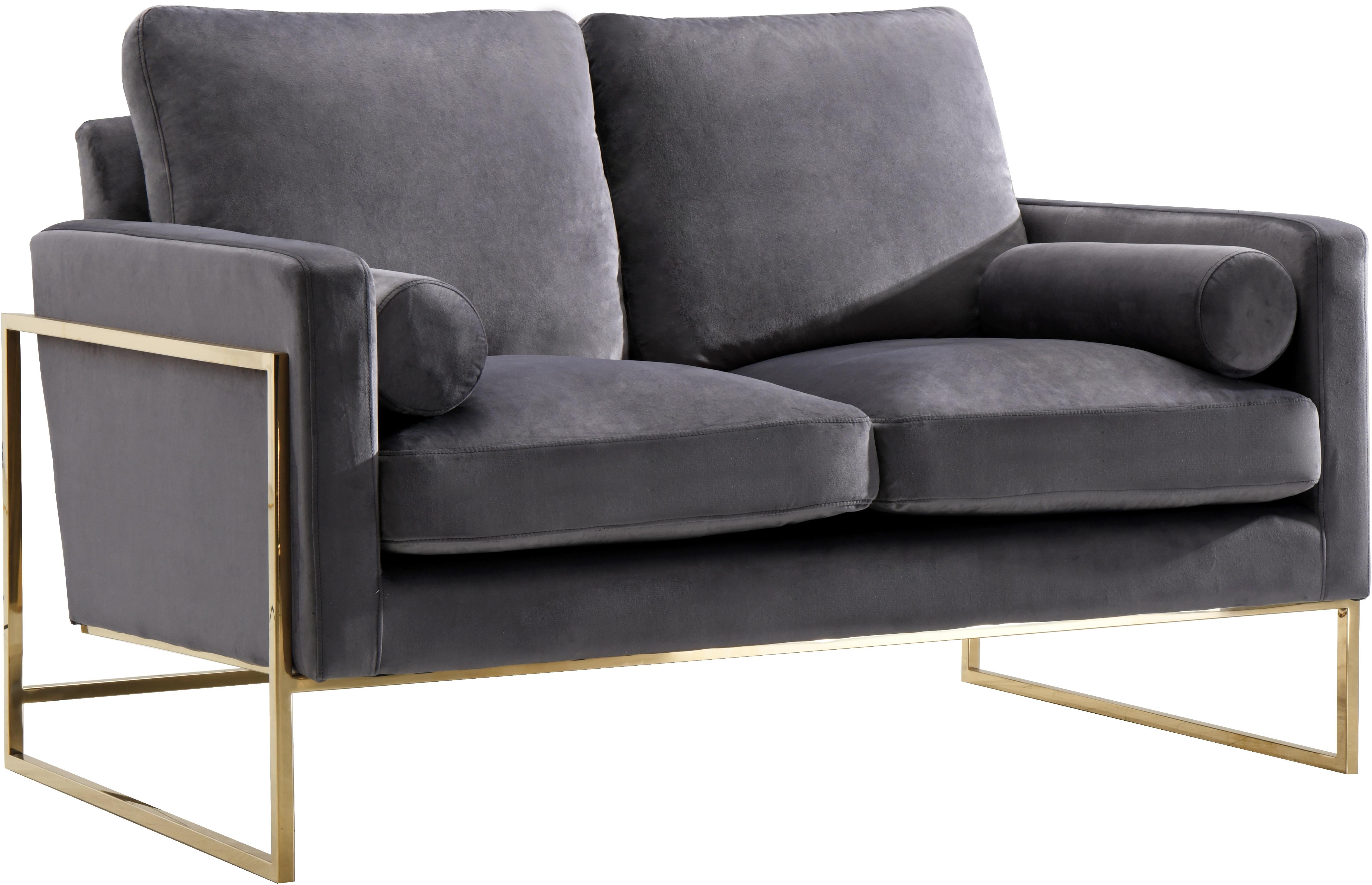 Mila Grey Velvet Loveseat - Luxe Home Furnishings (Jersey City, NJ)