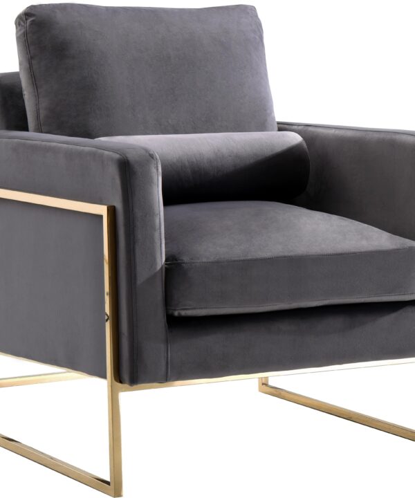 Mila Grey Velvet Chair - Luxe Home Furnishings (Jersey City, NJ)
