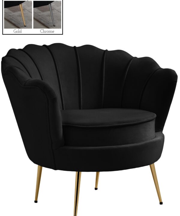Gardenia Black Velvet Chair - Luxe Home Furnishings (Jersey City, NJ)