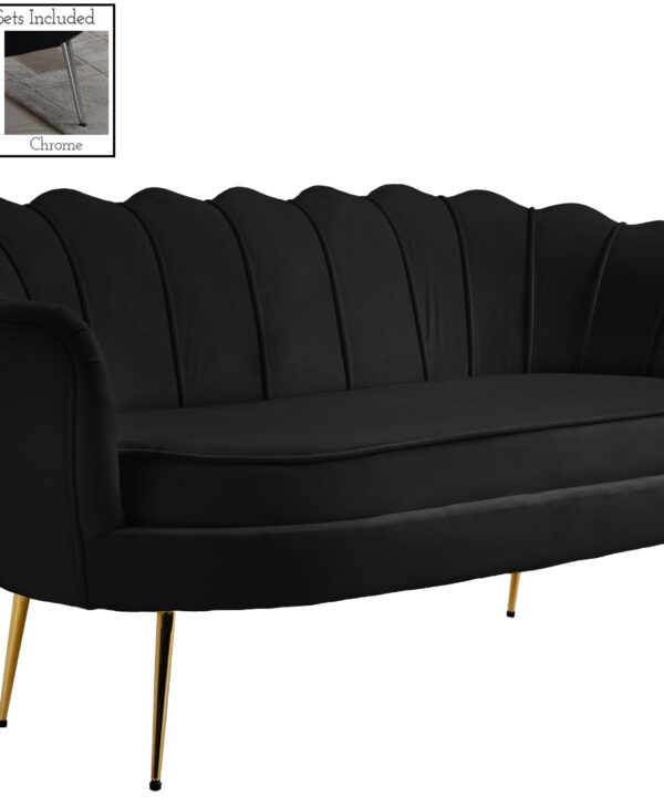 Gardenia Black Velvet Loveseat - Luxe Home Furnishings (Jersey City, NJ)