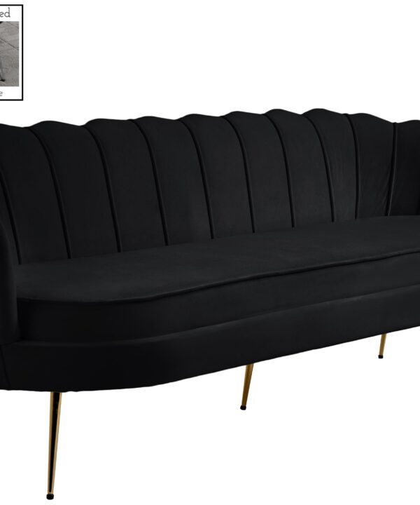 Gardenia Black Velvet Sofa - Luxe Home Furnishings (Jersey City, NJ)