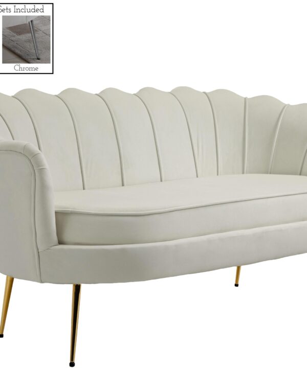 Gardenia Cream Velvet Loveseat - Luxe Home Furnishings (Jersey City, NJ)