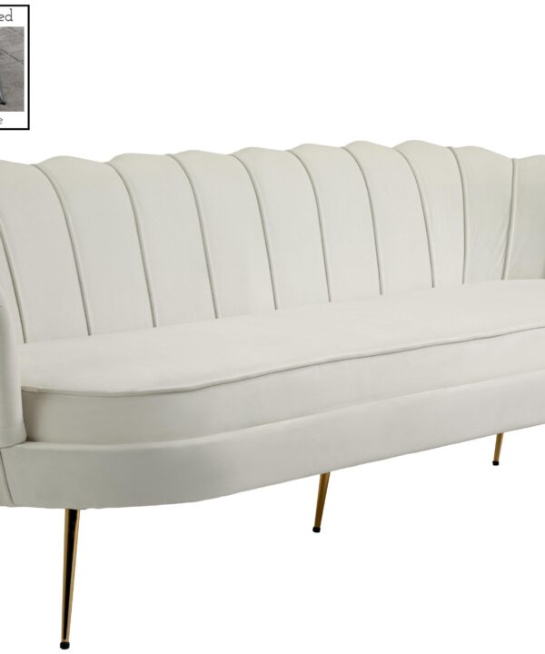 Gardenia Cream Velvet Sofa - Luxe Home Furnishings (Jersey City, NJ)