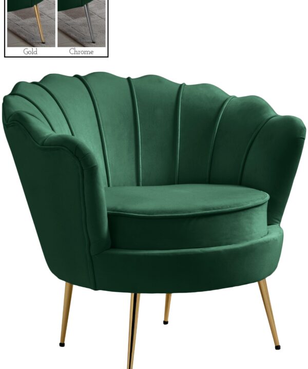 Gardenia Green Velvet Chair - Luxe Home Furnishings (Jersey City, NJ)