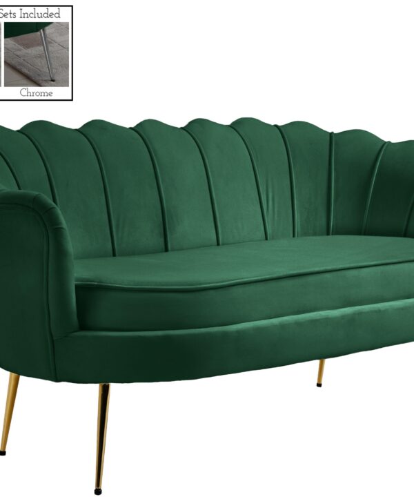 Gardenia Green Velvet Loveseat - Luxe Home Furnishings (Jersey City, NJ)