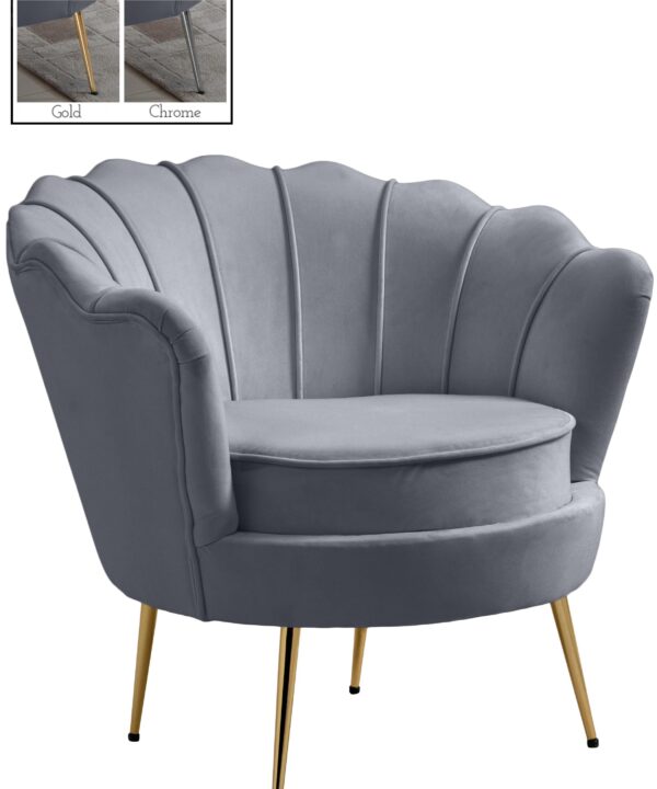 Gardenia Grey Velvet Chair - Luxe Home Furnishings (Jersey City, NJ)