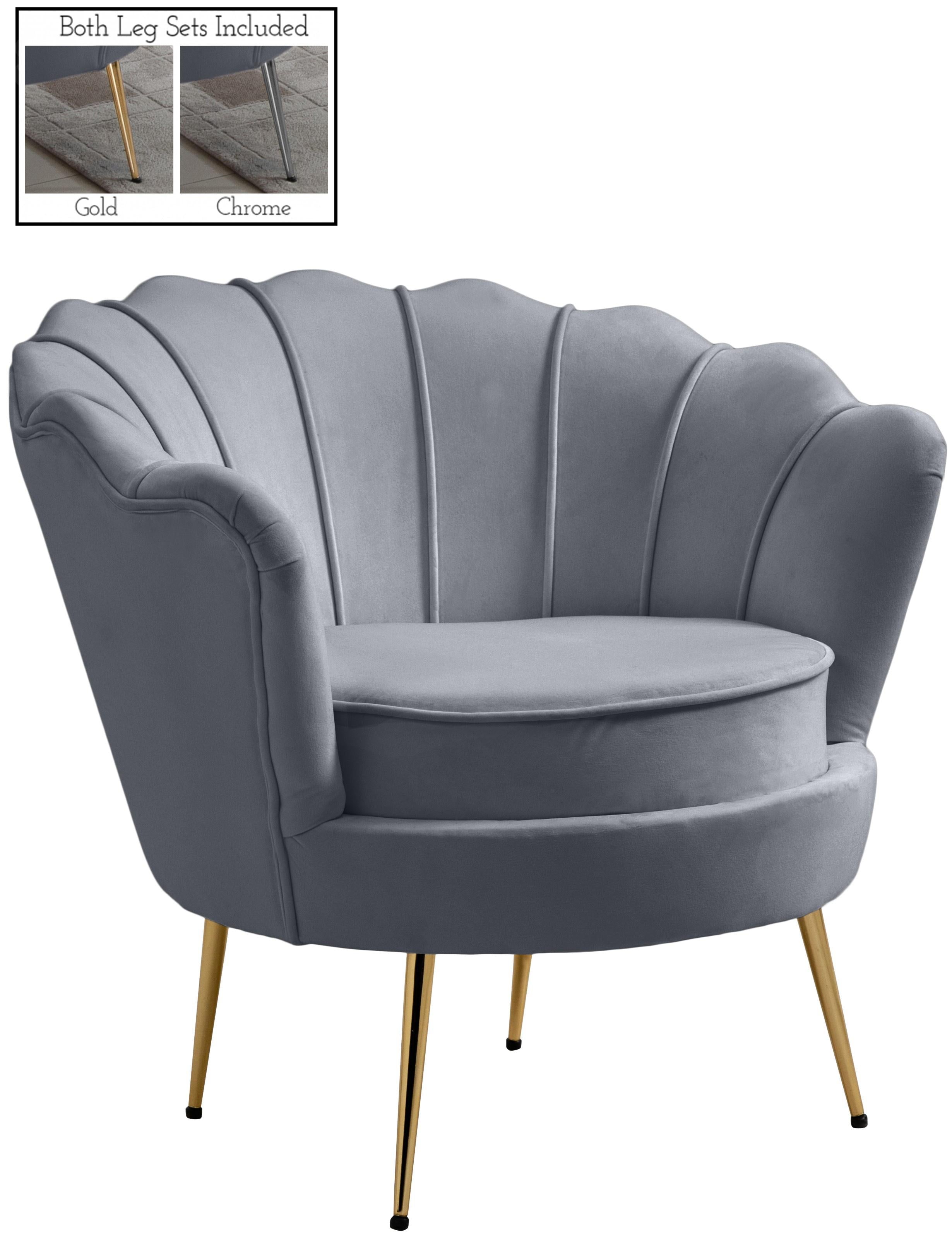 Gardenia Grey Velvet Chair - Luxe Home Furnishings (Jersey City, NJ)