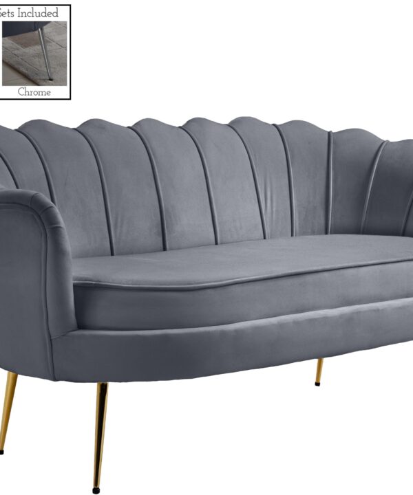 Gardenia Grey Velvet Loveseat - Luxe Home Furnishings (Jersey City, NJ)