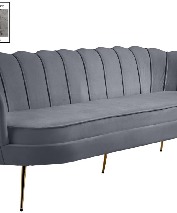 Gardenia Grey Velvet Sofa - Luxe Home Furnishings (Jersey City, NJ)
