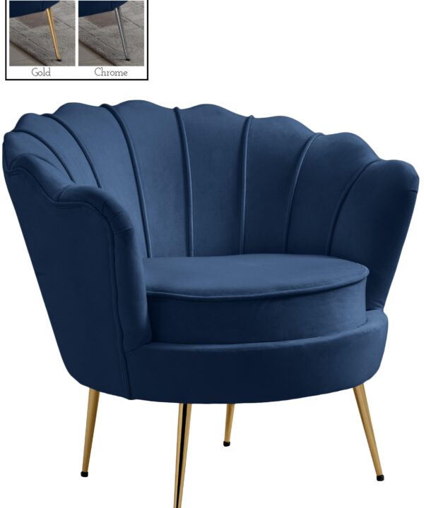 Gardenia Navy Velvet Chair - Luxe Home Furnishings (Jersey City, NJ)