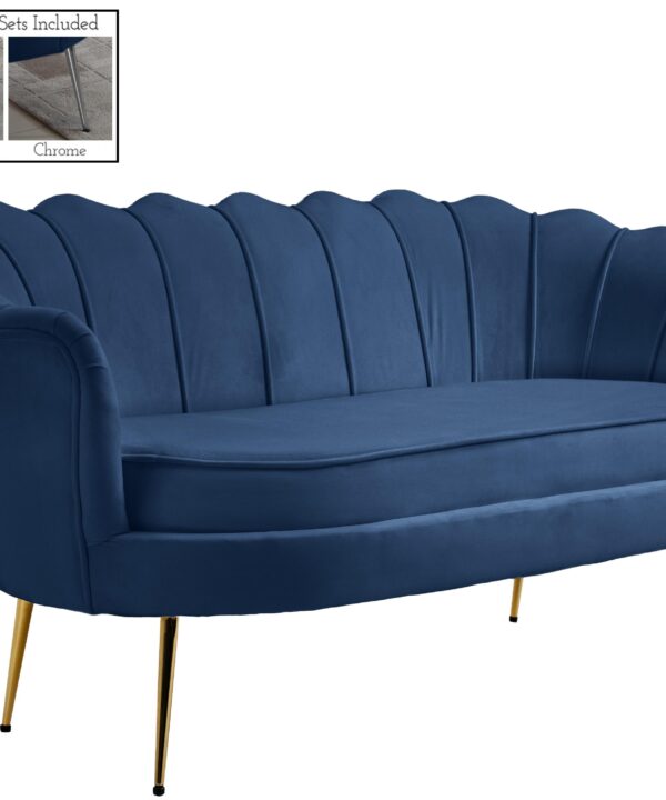 Gardenia Navy Velvet Loveseat - Luxe Home Furnishings (Jersey City, NJ)