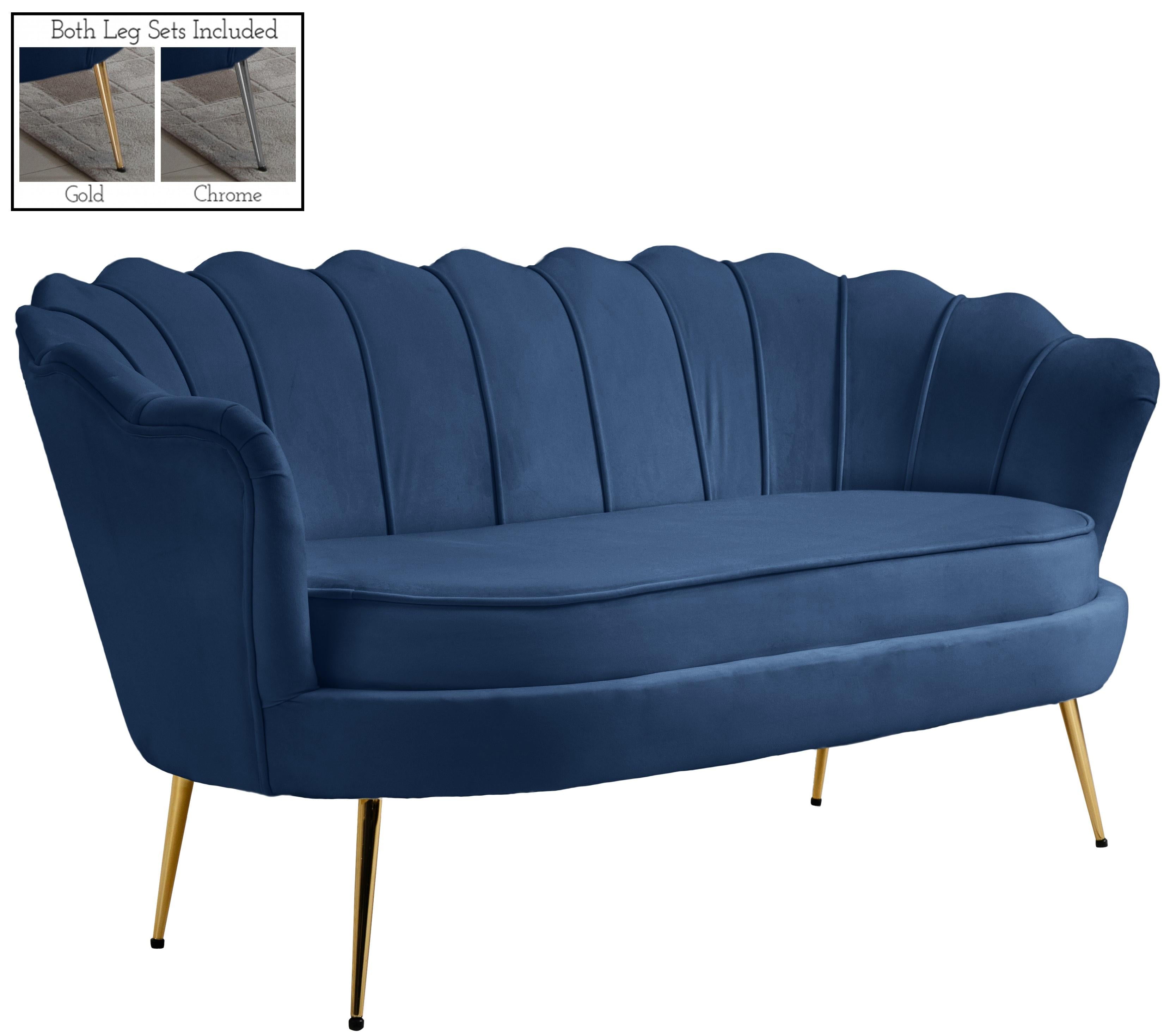 Gardenia Navy Velvet Loveseat - Luxe Home Furnishings (Jersey City, NJ)