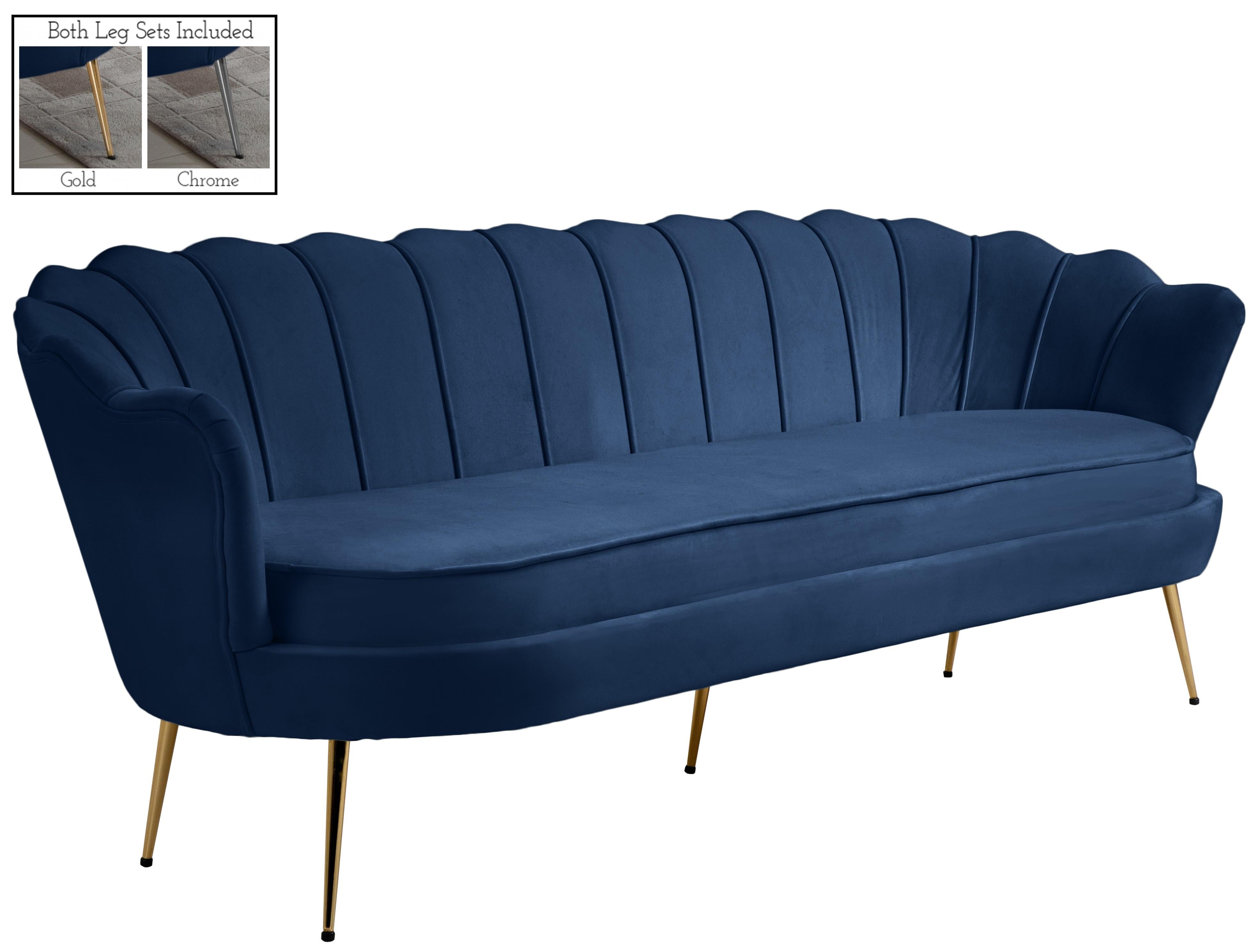Gardenia Navy Velvet Sofa - Luxe Home Furnishings (Jersey City, NJ)