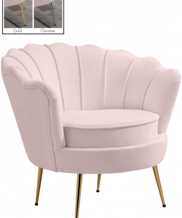 Gardenia Pink Velvet Chair - Luxe Home Furnishings (Jersey City, NJ)