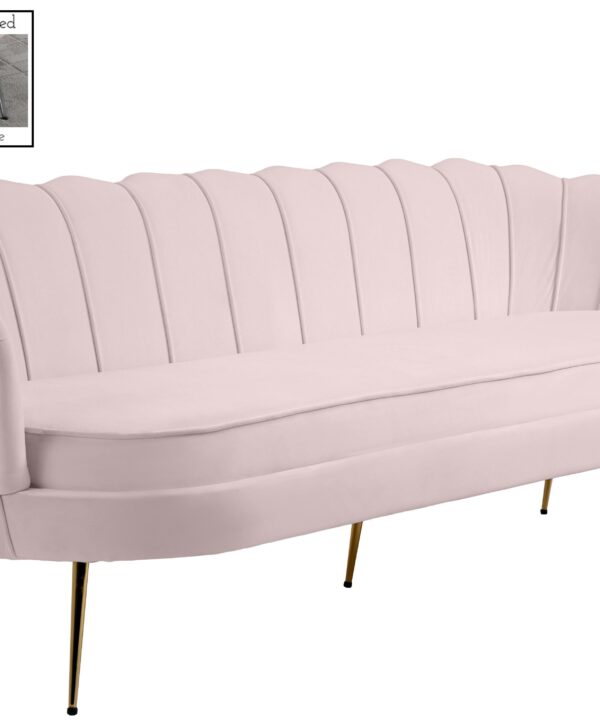 Gardenia Pink Velvet Sofa - Luxe Home Furnishings (Jersey City, NJ)