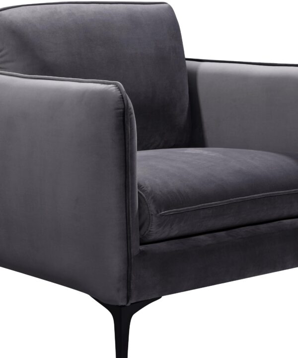 Poppy Grey Velvet Chair - Luxe Home Furnishings (Jersey City, NJ)