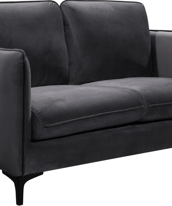 Poppy Grey Velvet Loveseat - Luxe Home Furnishings (Jersey City, NJ)