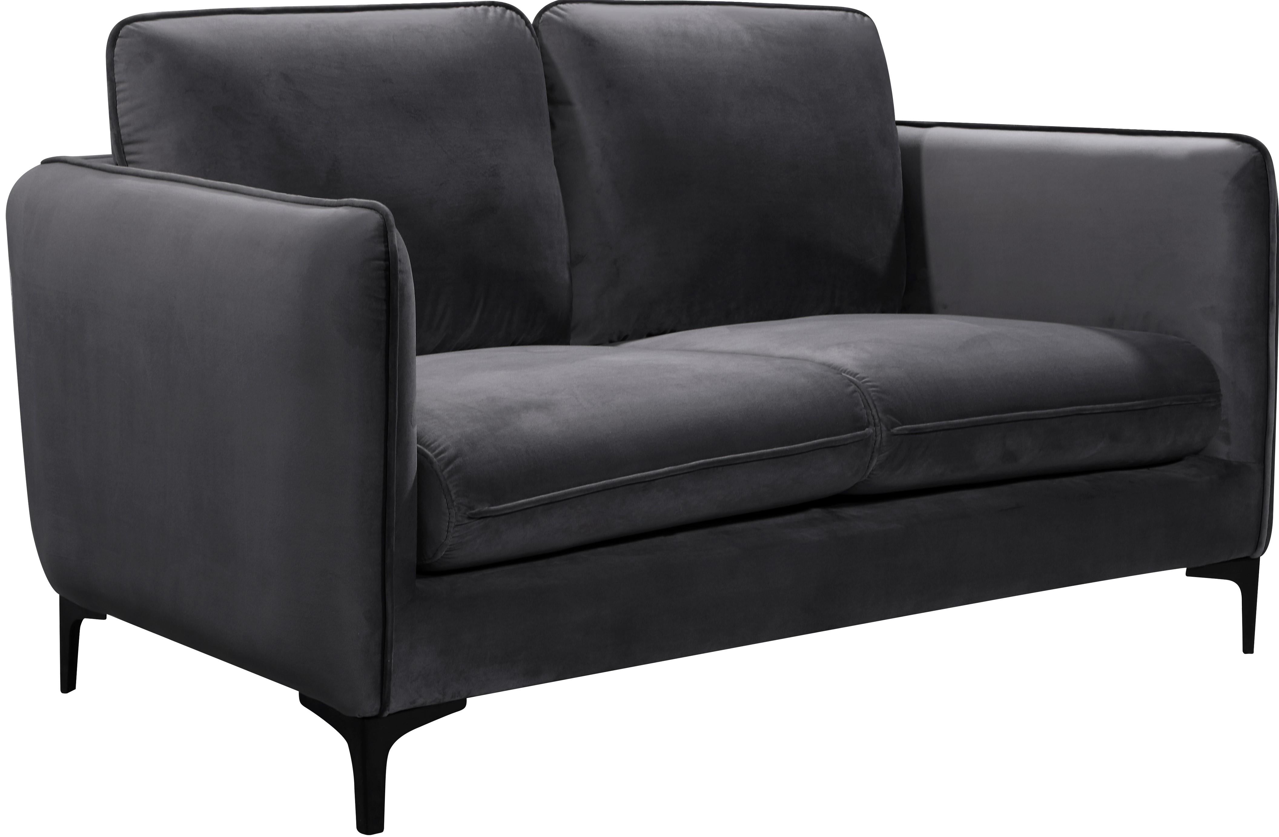 Poppy Grey Velvet Loveseat - Luxe Home Furnishings (Jersey City, NJ)