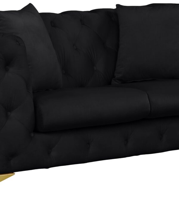 Kingdom Black Velvet Loveseat - Luxe Home Furnishings (Jersey City, NJ)