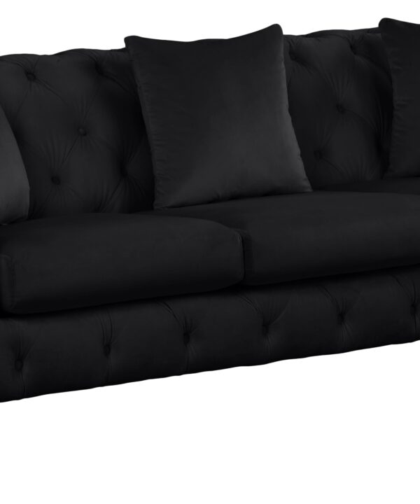 Kingdom Black Velvet Sofa - Luxe Home Furnishings (Jersey City, NJ)