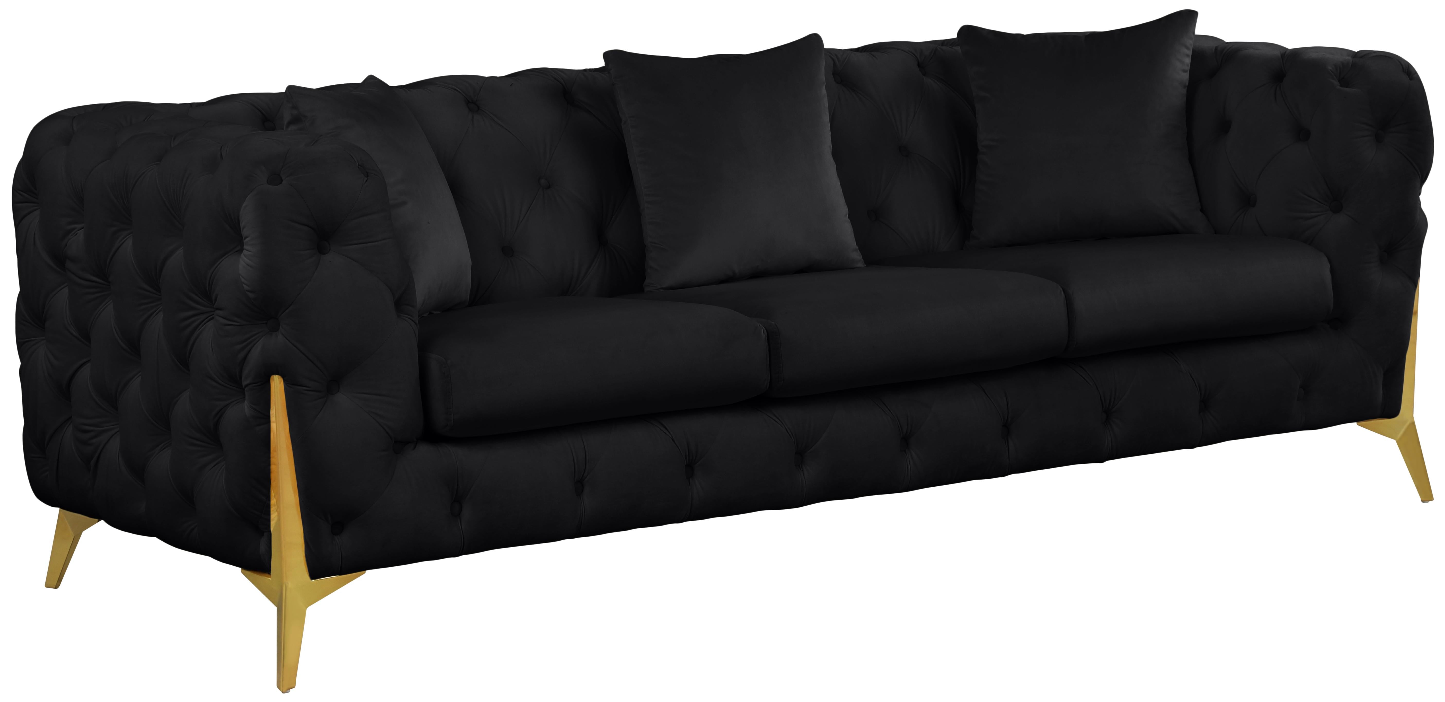 Kingdom Black Velvet Sofa - Luxe Home Furnishings (Jersey City, NJ)