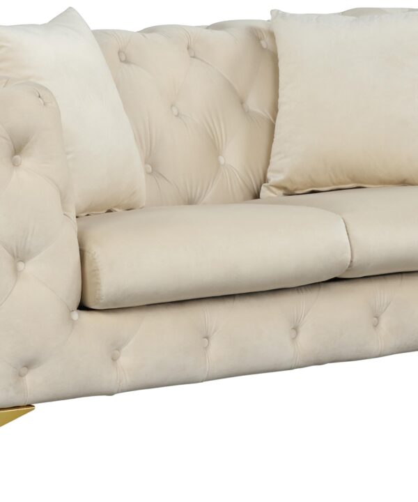 Kingdom Cream Velvet Loveseat - Luxe Home Furnishings (Jersey City, NJ)