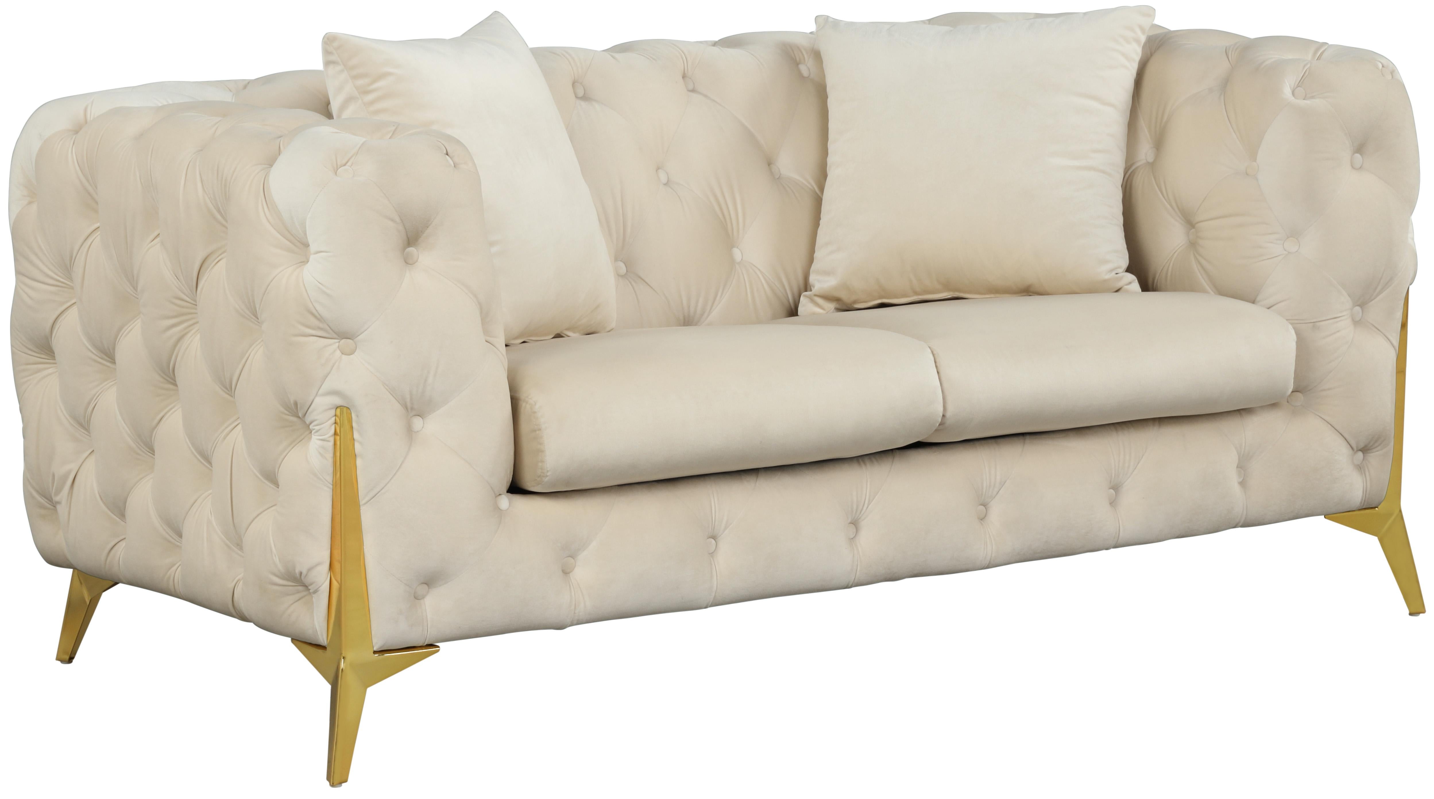 Kingdom Cream Velvet Loveseat - Luxe Home Furnishings (Jersey City, NJ)