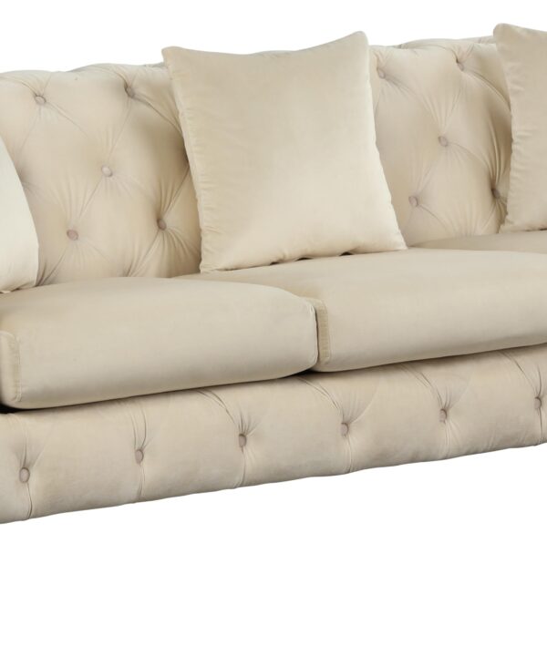 Kingdom Cream Velvet Sofa - Luxe Home Furnishings (Jersey City, NJ)