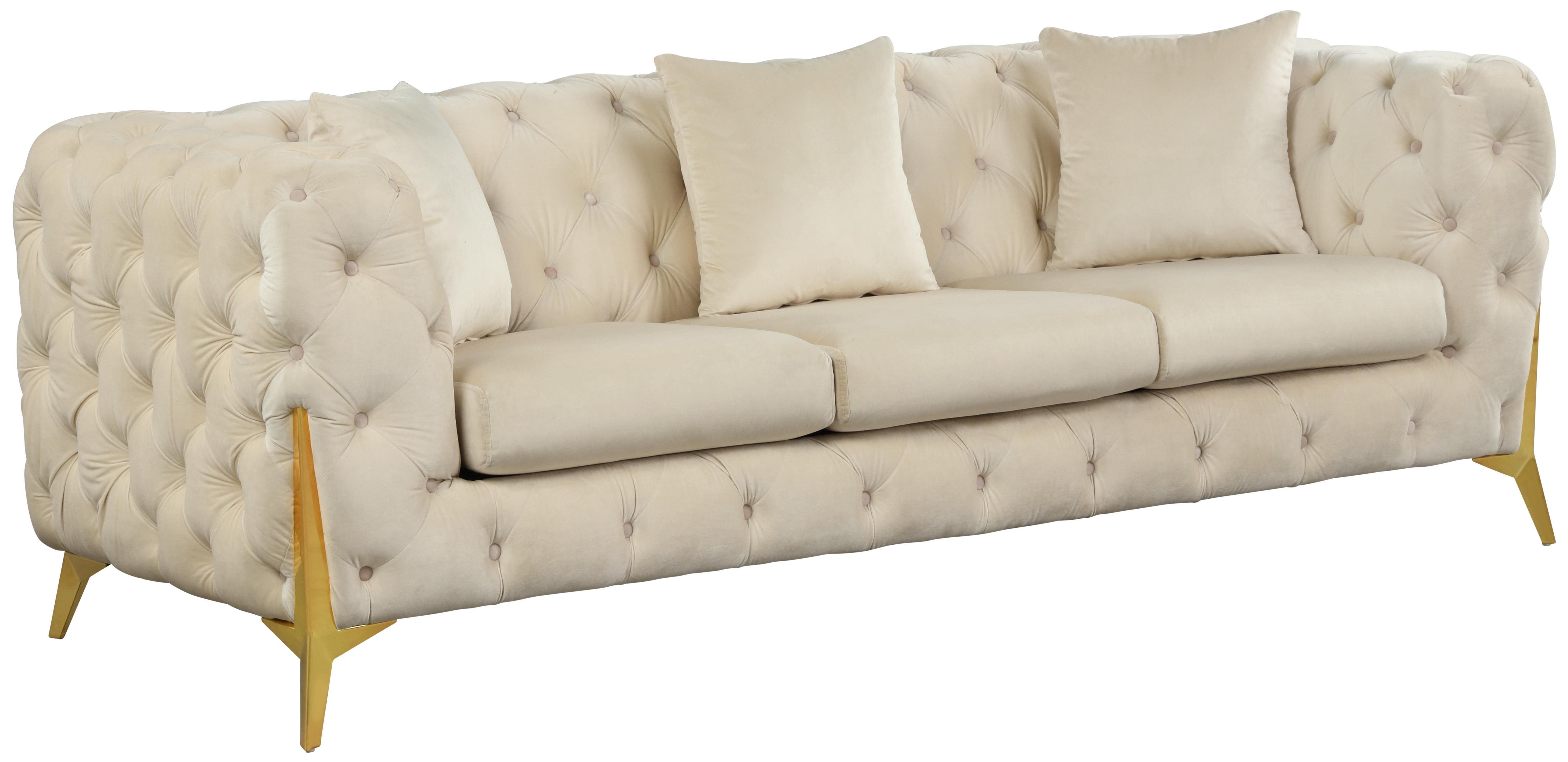Kingdom Cream Velvet Sofa - Luxe Home Furnishings (Jersey City, NJ)