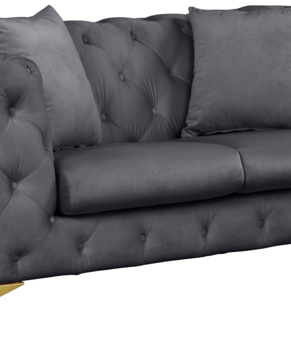 Kingdom Grey Velvet Loveseat - Luxe Home Furnishings (Jersey City, NJ)