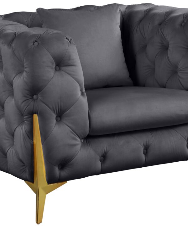 Kingdom Grey Velvet Chair - Luxe Home Furnishings (Jersey City, NJ)