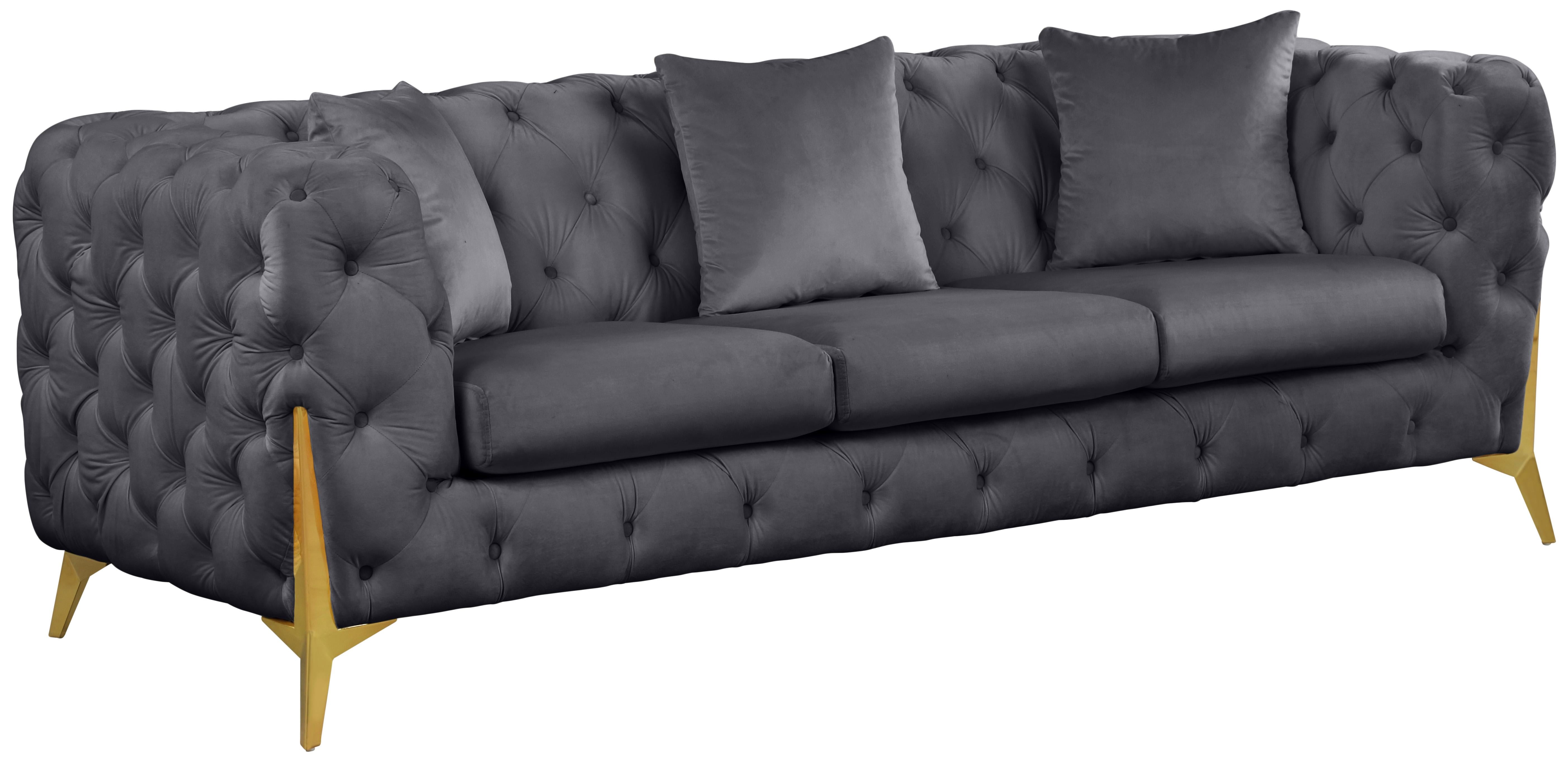 Kingdom Grey Velvet Sofa - Luxe Home Furnishings (Jersey City, NJ)