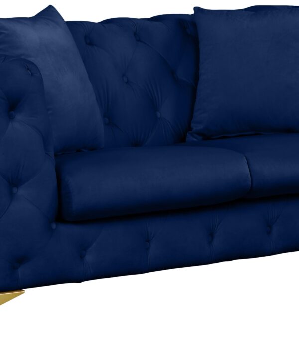 Kingdom Navy Velvet Loveseat - Luxe Home Furnishings (Jersey City, NJ)