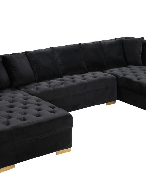 Presley Black Velvet 3pc. Sectional - Luxe Home Furnishings (Jersey City, NJ)