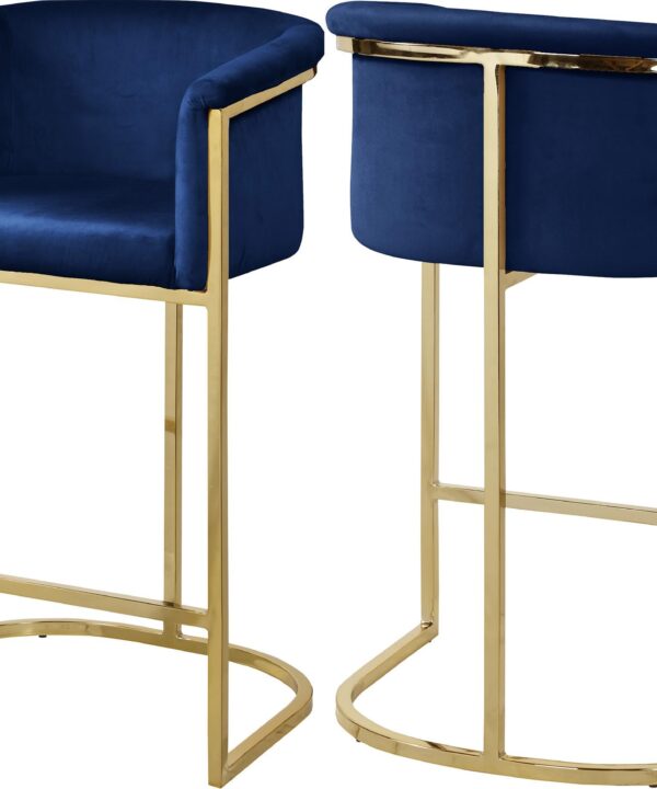Donatella Navy Velvet Stool