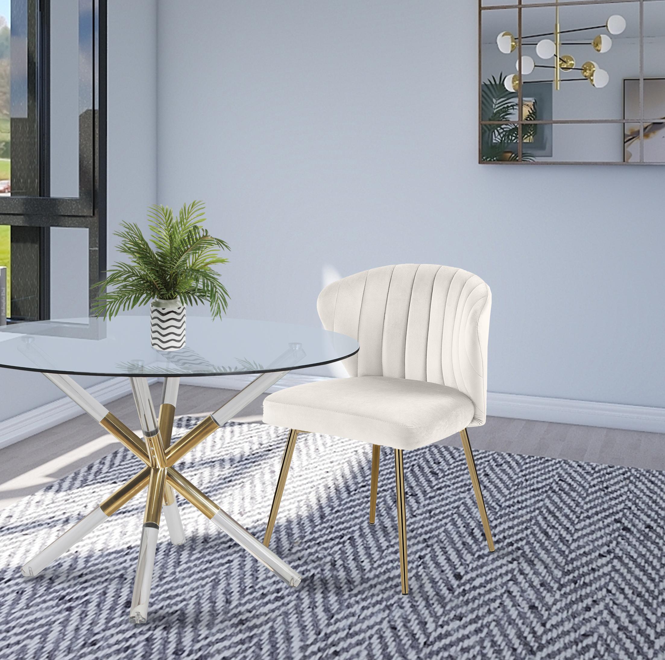 Finley Cream Velvet Dining Chair - Luxe Home Furnishings (Jersey City, NJ)