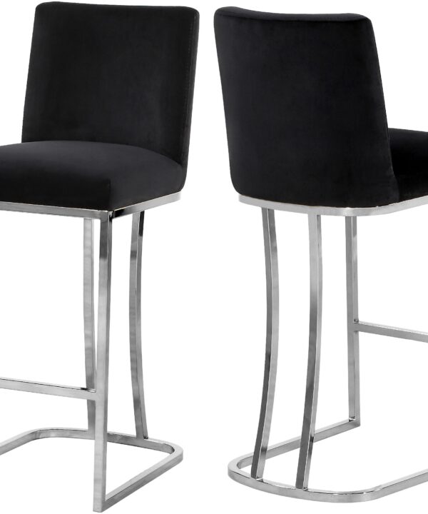 Heidi Black Velvet Stool - Luxe Home Furnishings (Jersey City, NJ)