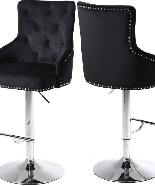 Claude Black Velvet Adjustable Stool - Luxe Home Furnishings (Jersey City, NJ)