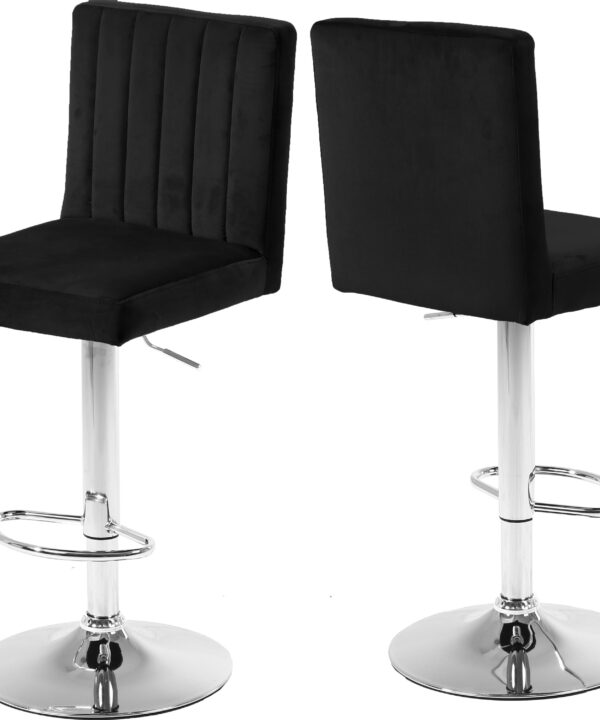 Joel Black Velvet Adjustable Stool - Luxe Home Furnishings (Jersey City, NJ)