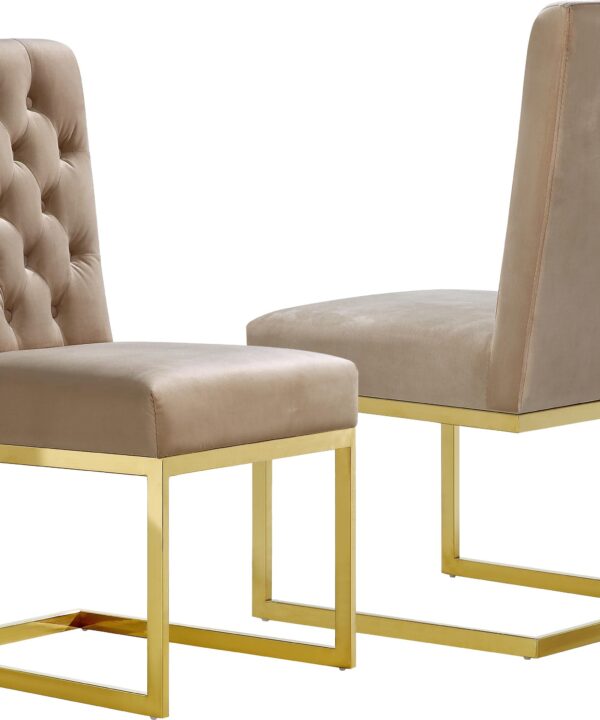 Cameron Beige Velvet Dining Chair - Luxe Home Furnishings (Jersey City, NJ)