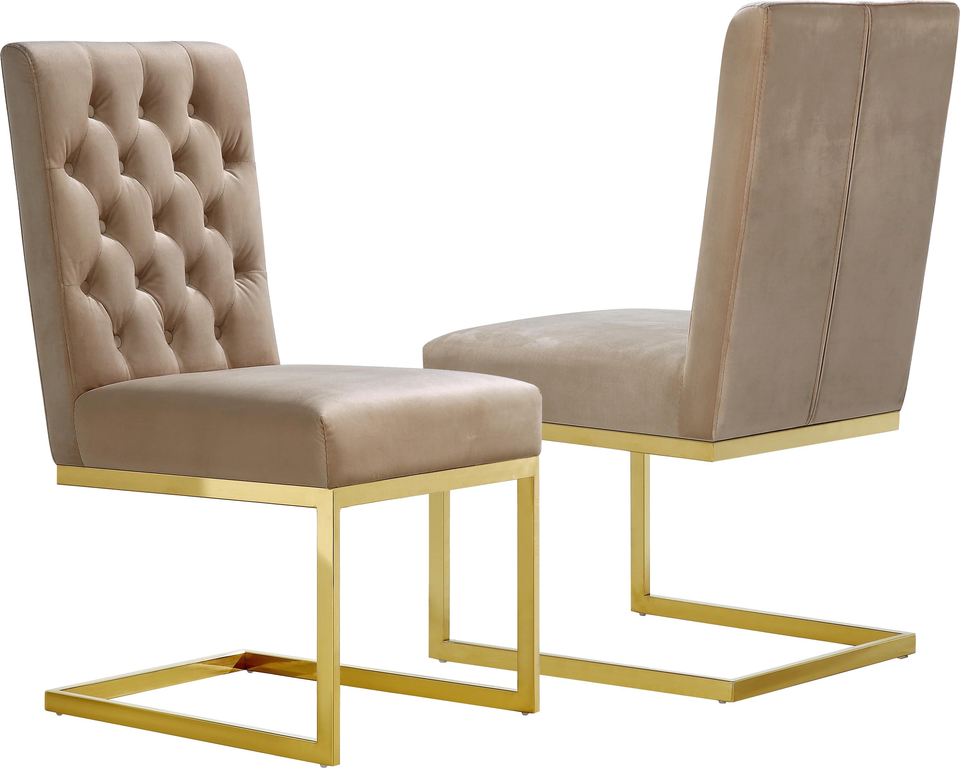 Cameron Beige Velvet Dining Chair - Luxe Home Furnishings (Jersey City, NJ)