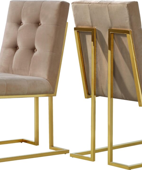 Pierre Beige Velvet Dining Chair - Luxe Home Furnishings (Jersey City, NJ)