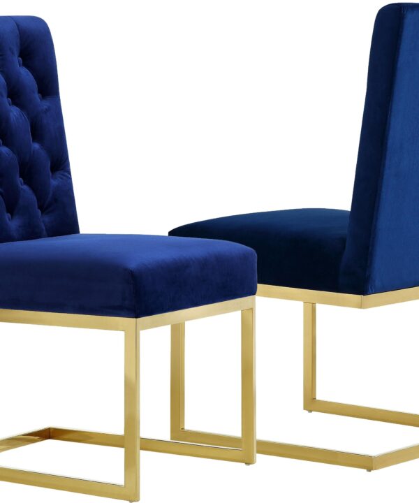 Cameron Navy Velvet Dining Chair - Luxe Home Furnishings (Jersey City, NJ)