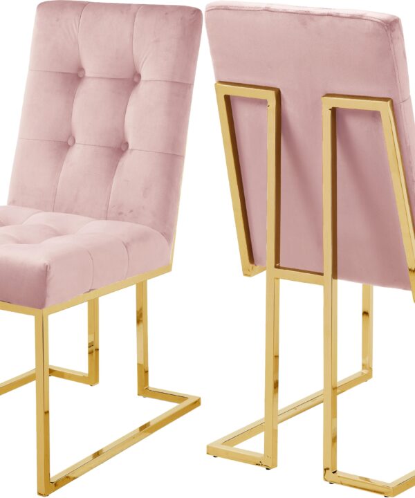 Pierre Pink Velvet Dining Chair - Luxe Home Furnishings (Jersey City, NJ)