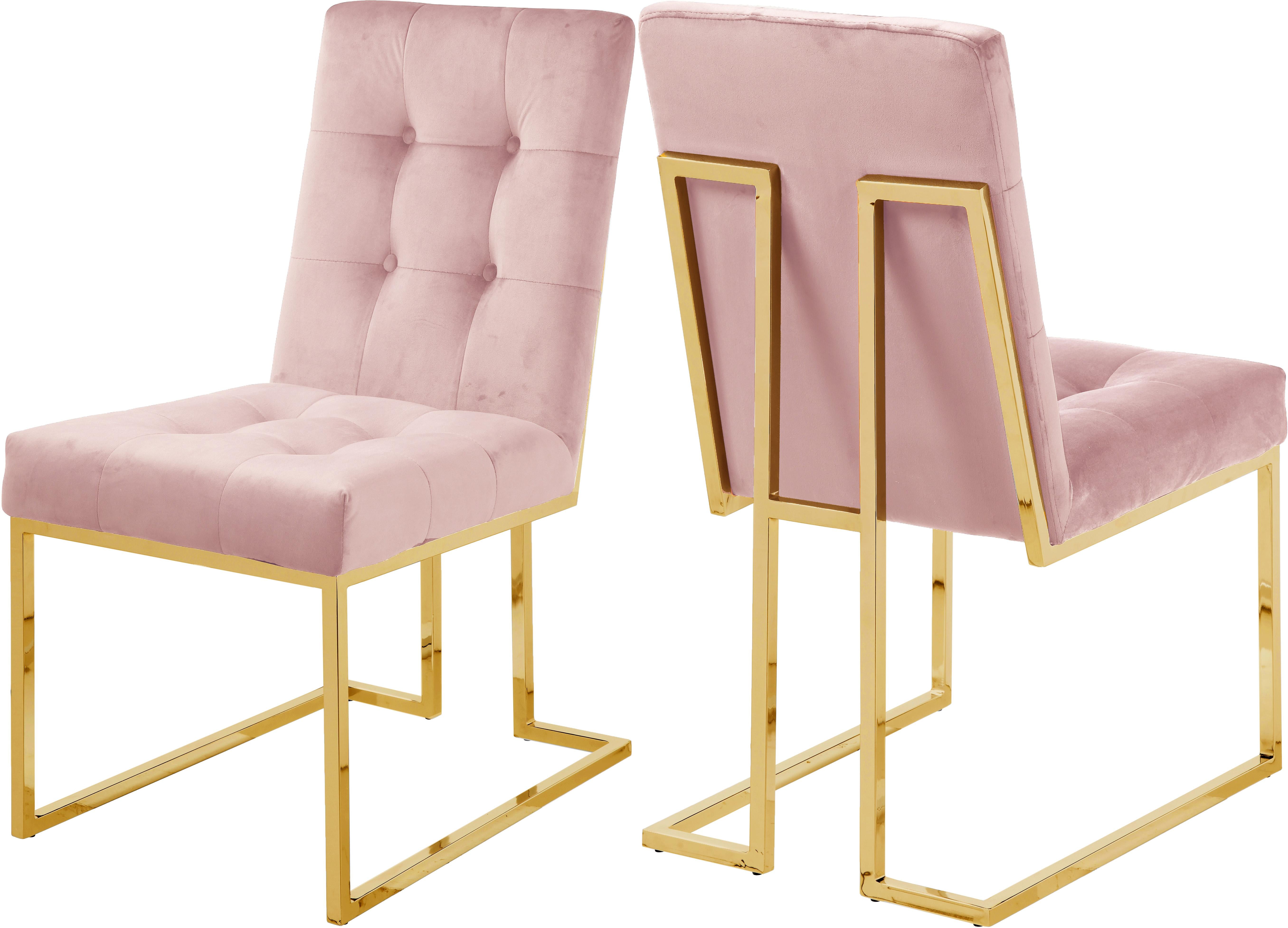 Pierre Pink Velvet Dining Chair - Luxe Home Furnishings (Jersey City, NJ)